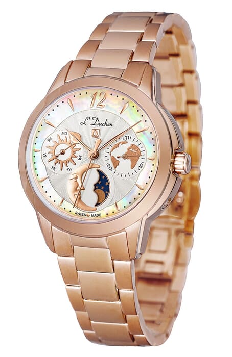 Женские часы L`Duchen Petit Celeste D 857.40.33, механизм кварцевый, циферблат белый, браслет нержавеющая сталь — Изображение 2